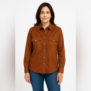 Brown Button-Up Shacket